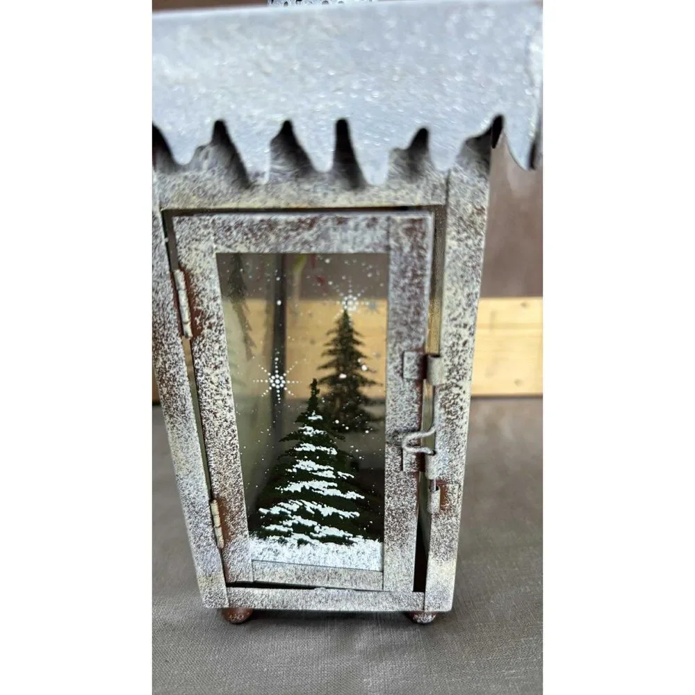 Rustic Farmhouse Snowmen Tea Light Candle Holder Christmas Holiday